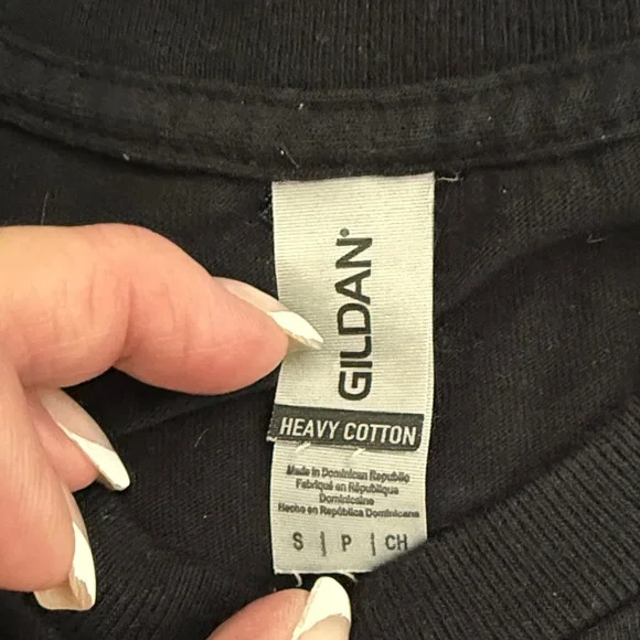 Women’s Black Short-Sleeve Graphic Tee with Bold White Statement - Picture 2 of 3